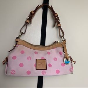 Dooney & Bourke Pink Polka Dot Mini East/West Slouch-y2k